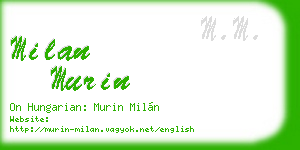 milan murin business card